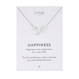 LUUK LIFESTYLE Modern Stainless Steel Necklace with Pendant, 50 cm Adjustable Length, Jewellery Gift for Best Friend, Silver, Stainless Steel