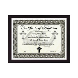 Certificate of Baptism - Custom with Any Name - Frame Included