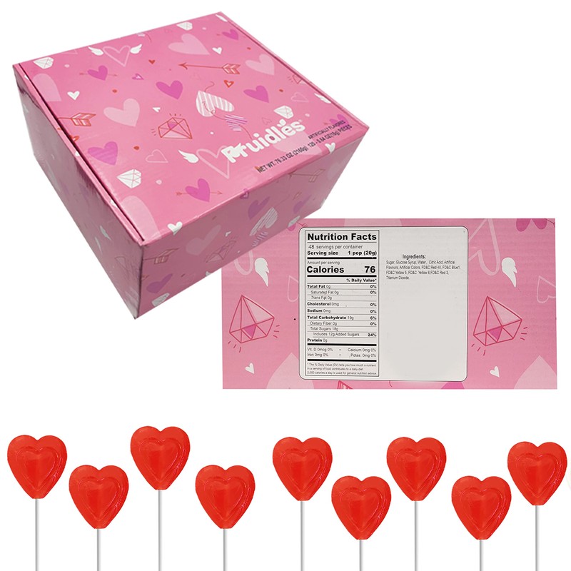 The Dreidel Company Valentines Day Lollipops Red Double Heart Shaped