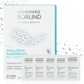 ANNEMARIE BÖRLIND Hyaluronic Eye Pads (6 x 2 Pieces) + LL Regeneration Sample Sachets (The Entire Care Routine) - Skincare Set with Eye Patches, Eye Pads Against Dark Circles, Wrinkles & Lines, With Hyaluronic
