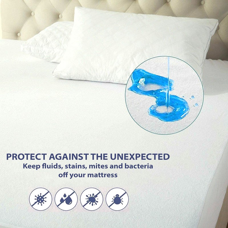 Luxury Waterproof Terry Towelling Mattress Protector Double Size 140 x