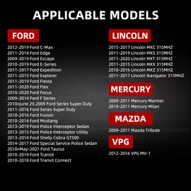 CARORAV TPMS Sensor, 315MHZ Tire Pressure Monitoring System fit for Ford F150.F250.F350.Explorer.Focus.Fusion, OE Replaces#DE8T-1A180-AA 9L3Z-1A180-AF, 4-Pack