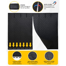 Erfolkerz Magnetic Closure Thick Garage Door Insulation Kit,8'* 7' Insulated Door Curtain for Winter,Garage Door Panel Cover for Heat Insulation,Weatherproof, Windproof, Soundproof