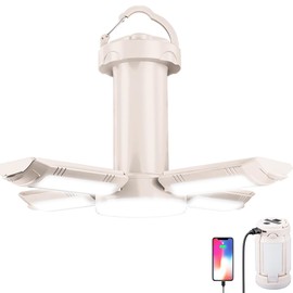 Foldable Camping Lantern, Battery Powered Camping Lights, 4000LM, 6 Light Modes, IPX4 Waterproof Tent Lights, Portable LED Camping Lantern for Power Outages, Emergency, Hurricane, Hiking