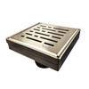 SereneDrains 304 Stainless Steel 4 Inch Square Brushed Gold Shower