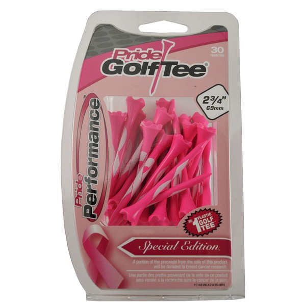 Pride Performance Breast Cancer Awareness Tees 2-3/4", 30 Count