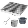 Sharpeye 8 Inch Square Shower Drain with Wedge Wire Grate,
