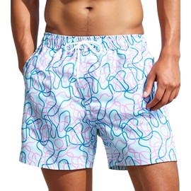 MADHERO - Traje de baño para hombre con forro de malla, Cuerda azul claro, XX-Large