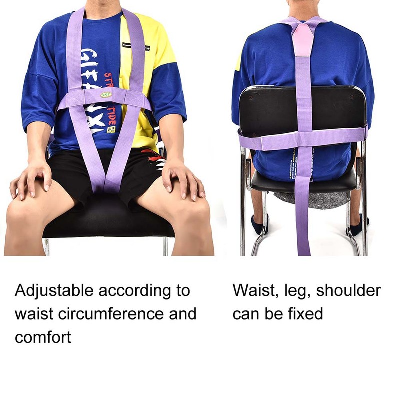Elderly Patient Wheelchair Belt Band Adjustable Safety Harness Strap Purple