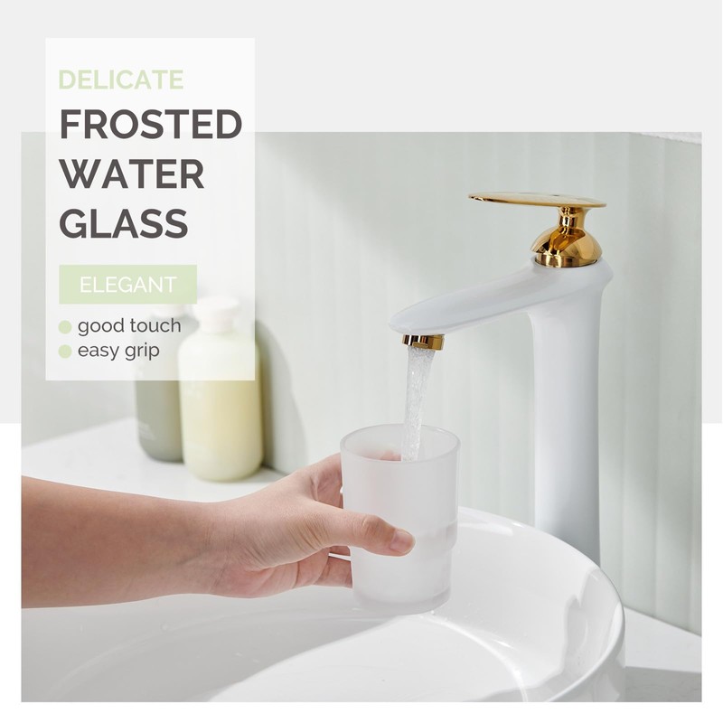Bathroom Rinsing Cup, Angle Simple Frosted Glass Tumbler Cup, Toothbrush