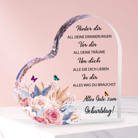 RISFIHEI Birthday Gift for Women, Happy Birthday Decoration Acrylic Plaque, Birthday Gift, Girlfriend Birthday, Birthday Gift for Mum, Girlfriend, Sister, Colleague