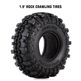 INJORA RC Tires 1.9inch 4Pcs RC Rubber Tyre Set Wheel Tires for 1:10 RC Crawler Axial SCX10 90046 SCX10 III AXI03007 Tamiya CC01 D90 D110