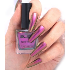 Major Dijit Chameleon Nail Polish Holographic Glitter Quick Dry Nail Polish Shimmer Iridescent Chrome Nail Art Varnish (01)