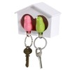 Holibanna White Bird House with 2 Whistle Key Ring Pink