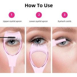 WLLHYF 2 Paquete Mascara Shield Guard Maquillaje Pestañas Buddy 3 En 1 Aplicador de Pestañas para Ojos Herramienta Belleza Cosmética Mascara Separador Peine Plástico Pestañas Protector Guía Stencil pa