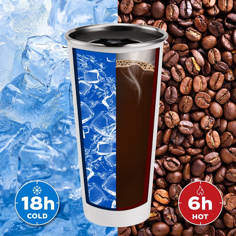 Swiss+Tech 16oz Stainless Steel Cups, 2 Pack Double Wall Pint
