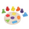 Wood Shape Puzzle Educational Colorful Early Learning Skill Development Round