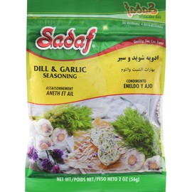 Sadaf Dill & Garlic Seasoning - Garlic and Herb Seasoning for Cooking and Food Flavoring - Seasonings and Spices - Kosher - 2 Oz Resealable Bag