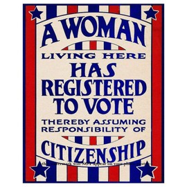 ZMKDLL Womens Suffrage Vote Poster Retro Woman Right to Vote Tin Sign 12x8 Inches