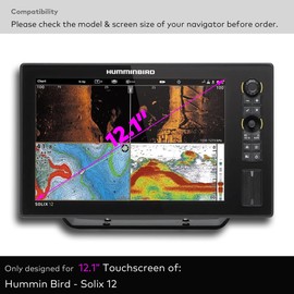 INNOSURE Premium Tempered Glass Screen Protector designed for Humminbird Solix 12 Finshfinder G1/G2/G3/G4 12.1 Inch Touchscreen Accessories 12" 9H Anti Scratch (HD Clear)