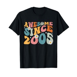 Awesome Since 2005 20th Birthday Retro Gifts Born In 2005 T-Shirt