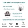 SISILILY Eyelash Extensions, 120 Clusters, Lash Extension Set, DIY Eyelash