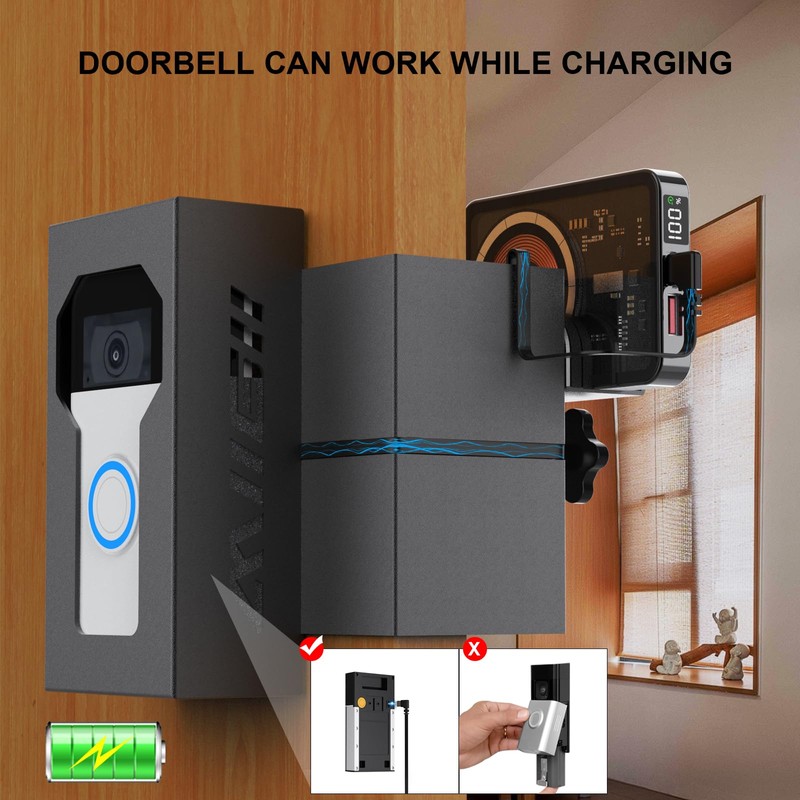 Bleu Clair Anti-Theft Video Doorbell Mount All Metal Compatible with