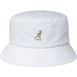 Kangol Washed Bucket Hat for Men and Women, Medium, White