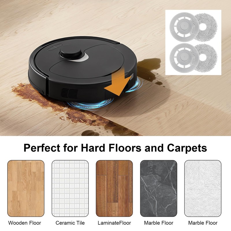 Fixbetter Mop Cloths with Replacement Holder, Wiping Plates for Roborock