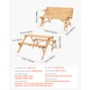 VEVOR 2-in-1 Transforming Interchangeable Picnic Table, Outdoor Wooden Table and