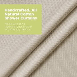 Bean Products Cotton Stall Shower Curtain (Natural), [36" x 74"] | All Natural Materials - Made in USA | Works with Tub, Bath and Stall Showers