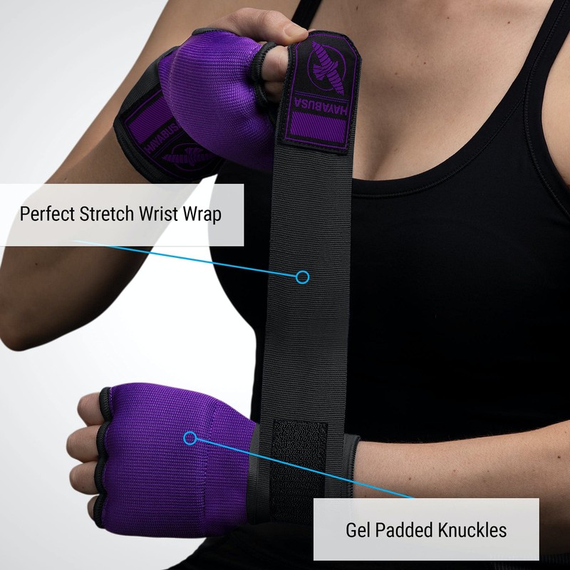 Hayabusa Quick Gel Boxing Hand Wrap Gloves - Purple/Black, Medium