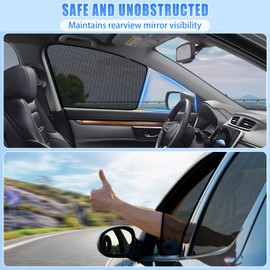 ZATOOTO Car Window Shades for Toyota RAV4 2019-2024, UV & Glare Protection, Bug & Mosquito Barrier, Cools Interior, Easy Install