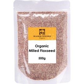 Organic Ground Flaxseed (Milled Linseed) 500g by Manor Springs Organic