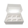 R&J 4 Pack - 6 Hole Cupcake Boxes, White Bakery