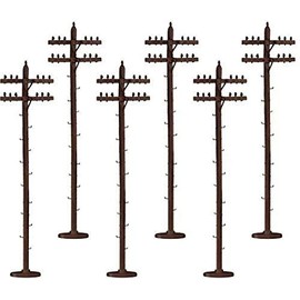 Lionel Electric O Gauge Model Train Accessories, Standard Telephone Poles, Pack of 6 (637851)