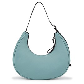 KARL LAGERFELD JEANS Women's Essential Nylon Moon Bag, Granite Green