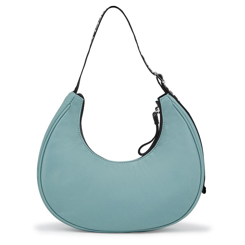 KARL LAGERFELD JEANS Women's Essential Nylon Moon Bag, Granite Green