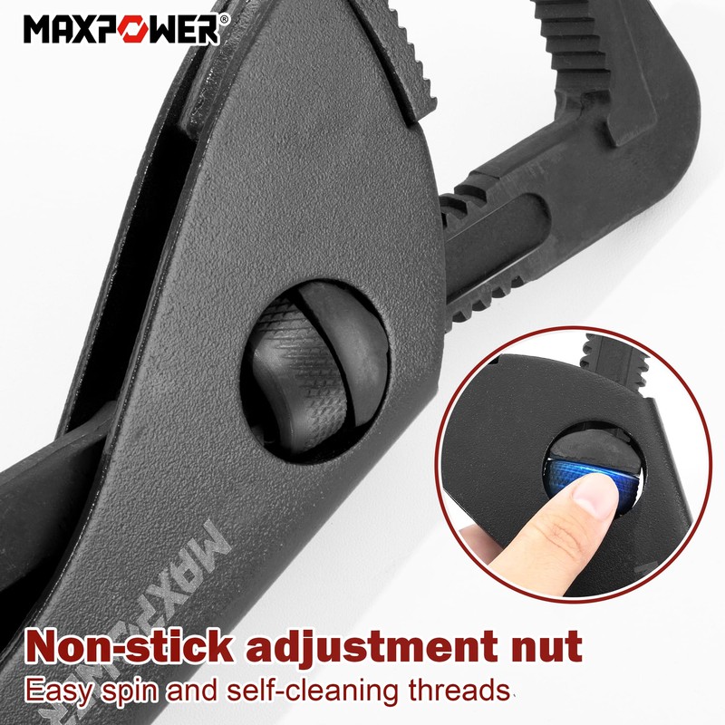 MAXPOWER Pipe Wrench, 220mm/8.7inch Pipe Spanner Plumbers Spanner with MAX
