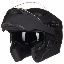 ILM Motorcycle Dual Visor Flip up Modular Full Face Helmet DOT 6 Colors Model...