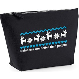 Hippowarehouse Reindeers are better than people printed make up cosmetic wash bag 18x19x9cm