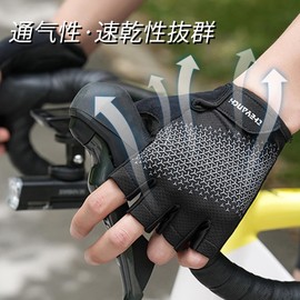 Hsdvdva Cycling Gloves Summer Finger Cut Bicycle Gloves Shock Absorption Breathable Abrasion Resistant Quick Dry Anti-slip Road Bike Cycling Gloves Unisex Black Blue M