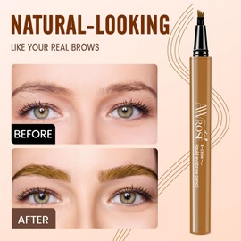 AWROSE Eyebrow Pencil, 3 Pack 3D Microblading 4-Tip Eyebrow Pen, Magic Precise Waterproof Natural Eye Brow Pen with Hair Like Strokes, 4 Fork Tip Multi-Used Eye Brow Pencils for Women/Men