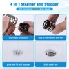 Universal Bathroom Sink Stopper Hair Catcher Upgraded with 2-Layer Detachable