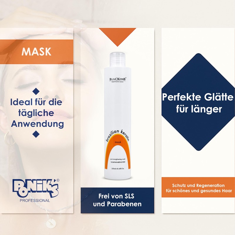 Blackomb - Maske für Haare nach Keratin Glättung, Haarkur Strapaziertes