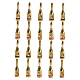 LABRIMP 20pcs Gold Plated Banana Plugs for Speaker Wire Enhanced Signal Transmission Stability for Audio Devices Compatible with Amplifiers Home Theater Sound Systems