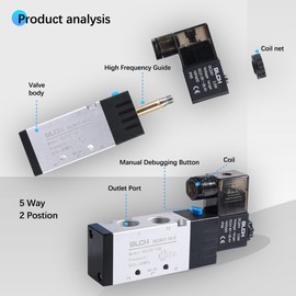 BLCH PNEUMATIC Solenoid Valve 4V310-10 AC110V Single Coil Pilot-Operated Electric 2 Position 5 Way Connection Type Junction Box(4V310 AC110V 3/8"NPT)