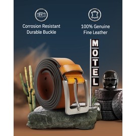 Genuine Leather Dress Belt For Men - Mens Belts For Suits, Jeans, Uniform With Single Prong Buckle - Designed in the USA