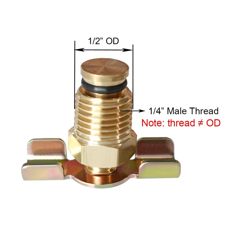 BesNPT Brass 1/4'' NPT Male Air Compressor Drain Valve with