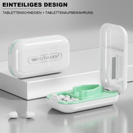 Tablet Divider, Tablet Divider for Small Tablets, Tablet Cutter, Pill Divider, Small, Waterproof and Moisture-Resistant, Suitable for Hand Luggage and Travel (White)